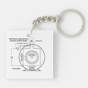 Electrician's Keychain with Motor Diagrams