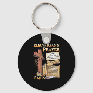 Electrician's prayer Amen Key Ring