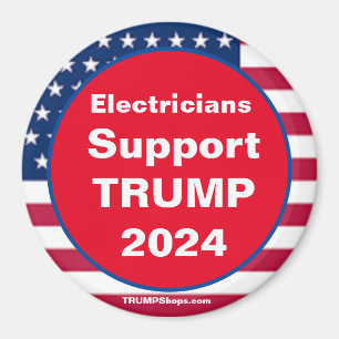 Electricians Support TRUMP 2024 Red Refrigerator Magnet