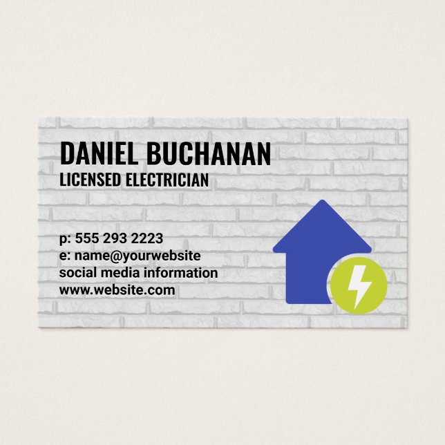 Electricity and Home Icon | Brick Wall (Front)