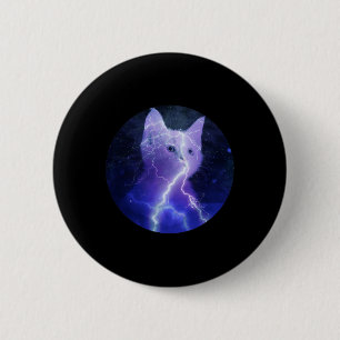 Electricity Cat Lightning Graphic Art Cat Mum 6 Cm Round Badge