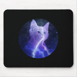 Electricity Cat Lightning Graphic Art Cat Mum Mouse Mat