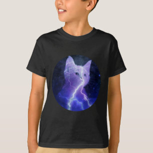 Electricity Cat Lightning Graphic Art Cat Mum T-Shirt