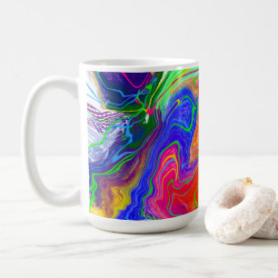 Electricity Disco Balls Marble Fluid Art   Coffee Mug