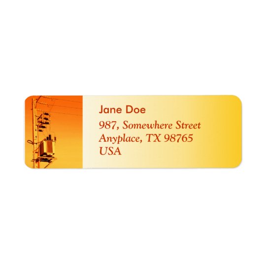 Electricity distribution equipment return address label