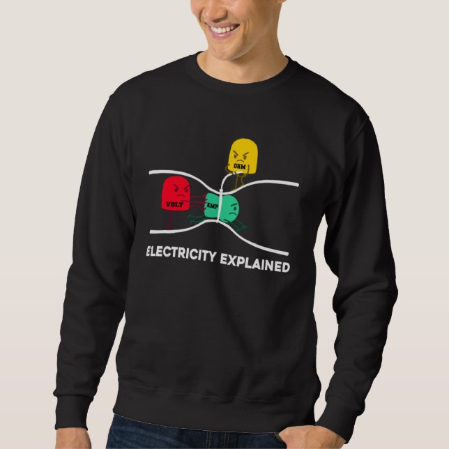 Electricity Explained Electrical Engineer Lineman  Sweatshirt (Front)