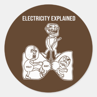 Electricity Explained Electricity Physics Nerd Classic Round Sticker