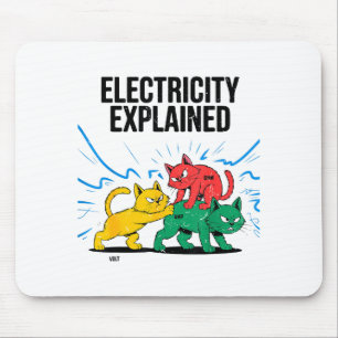 Electricity Explained Funny Cat Physics Humor Scie Mouse Mat