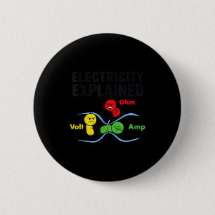 Electricity Explained Funny Geeky Physics Humor Sc 6 Cm Round Badge