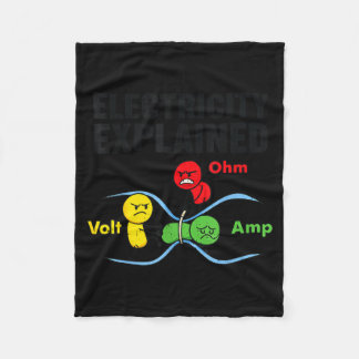 Electricity Explained Funny Geeky Physics Humor Sc Fleece Blanket