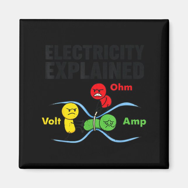 Electricity Explained Funny Geeky Physics Humor Sc Magnet (Front)