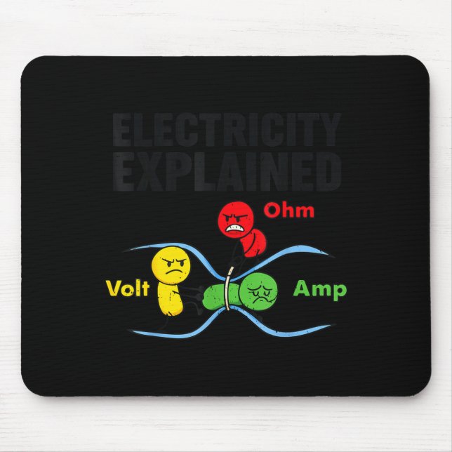 Electricity Explained Funny Geeky Physics Humor Sc Mouse Mat (Front)