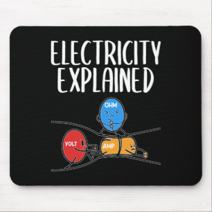 Electricity Explained Illustration Electrician Tea Mouse Mat
