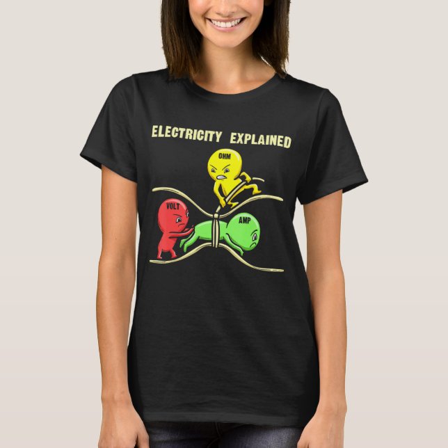 Electricity Explained Physics Electrician Circuit  T-Shirt (Front)