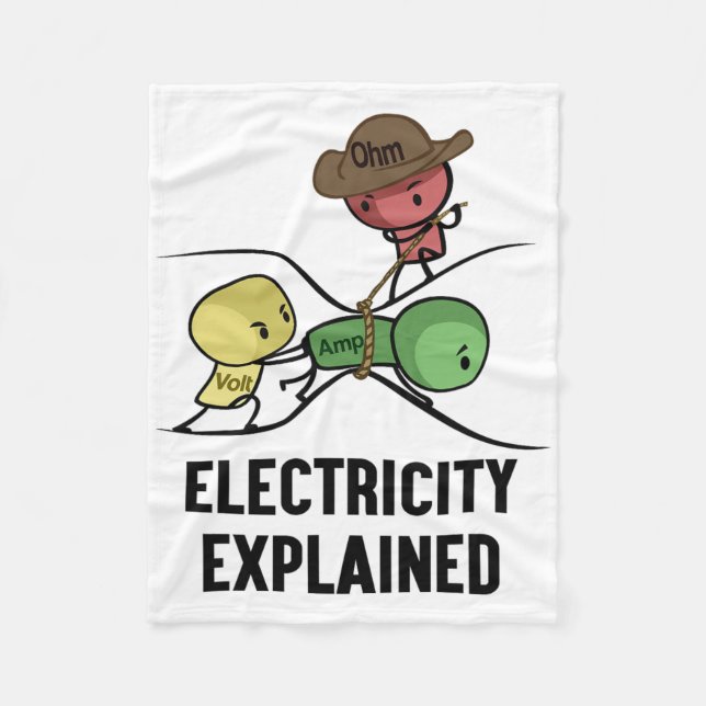 Electricity Explained Physics Nerd Gift I Teacher  Fleece Blanket (Front)