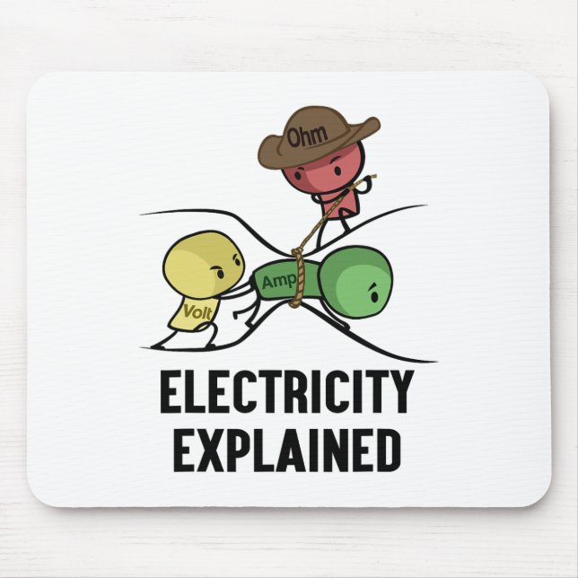 Electricity Explained Physics Nerd Gift I Teacher  Mouse Mat (Front)