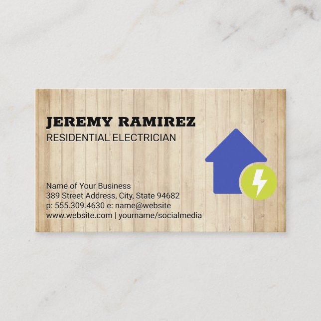 Electricity Icon Business Card (Front)