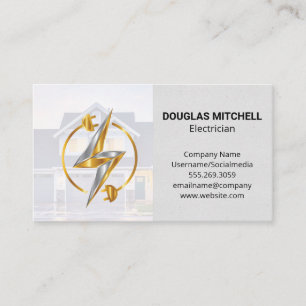 Electricity Logo   Residential Home Business Card