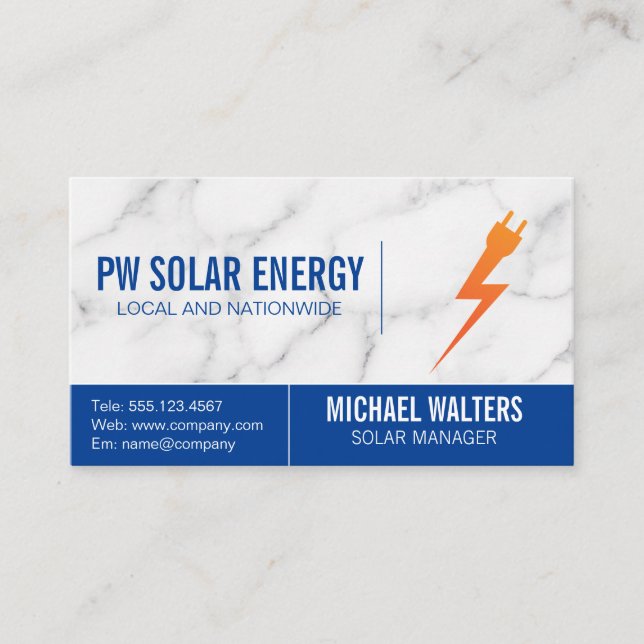 Electricity Power Logo Business Card (Front)
