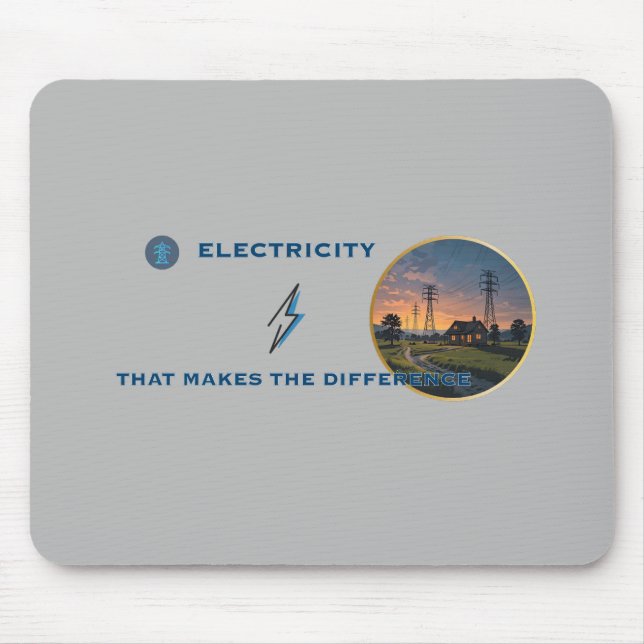 Electricity Powers:A Lit Home in a Vast Wilderness Mouse Mat (Front)