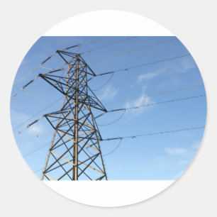 Electricity Pylon Classic Round Sticker