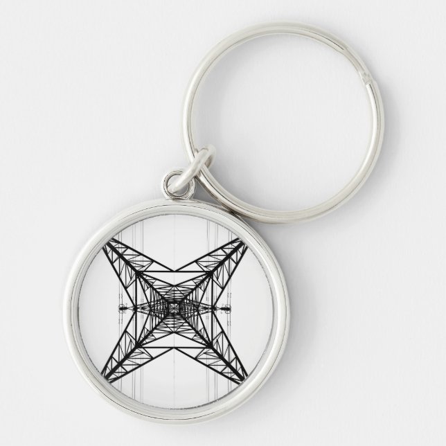 Electricity Pylon Keychain/Keyring Key Ring (Front)