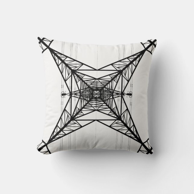 Electricity Pylons  American Mojo Pillow (Front)