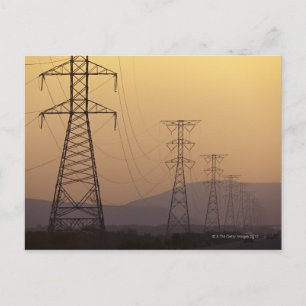 Electricity pylons postcard