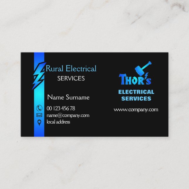 Electricity, Rural house electricians Business Card (Front)