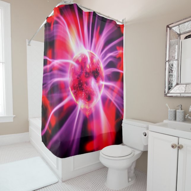 Electricity Sparks Shower Curtain (In Situ)