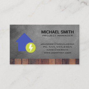 Electricity   Tools   Wood Leather Background Business Card