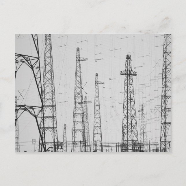 Electricity towers, Howick, Northumberland Postcard (Front)