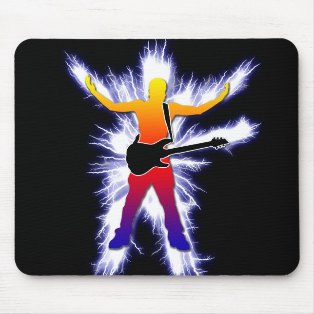 Electrifying Bass Player Graphic Mouse Mat (Front)