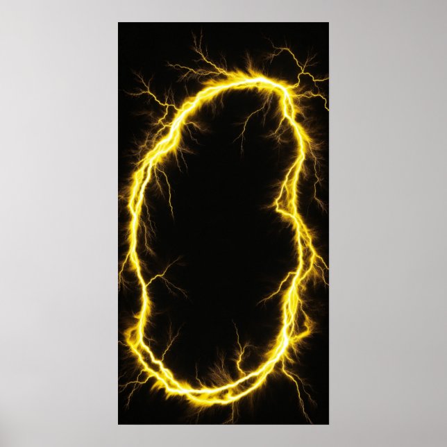 Electrifying Black Fur Texture Poster (Front)