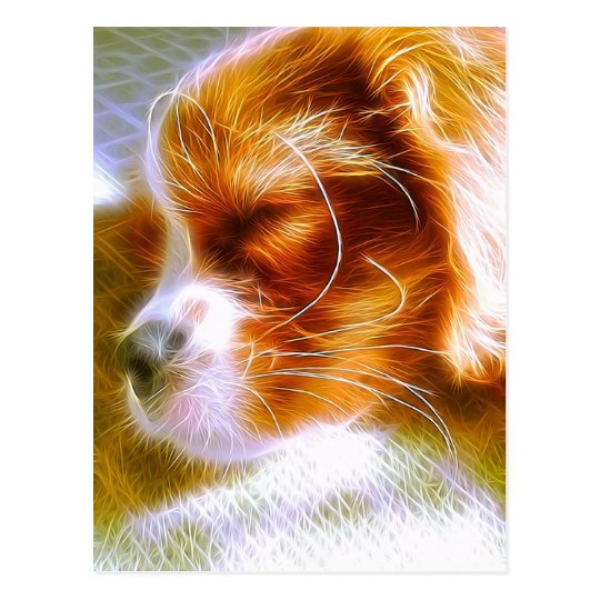 Electrifying Puppy King Charles Spaniel Postcard