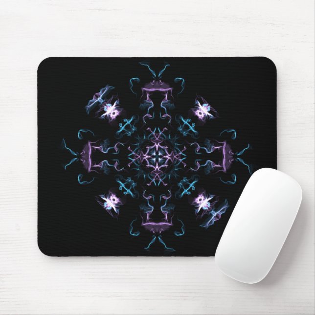 Electrifying Purple and Blue Mandala Mouse Mat (With Mouse)