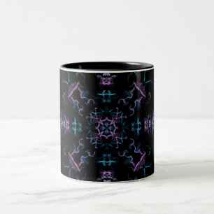 Electrifying Purple and Blue Mandala Two-Tone Coffee Mug