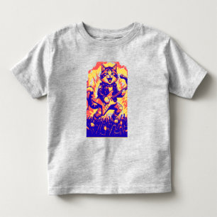 Electrifying Rockstar Cat Playing Guitar Toddler T-Shirt