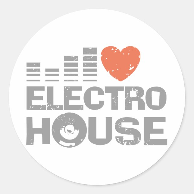 Electro House Classic Round Sticker (Front)