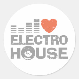 Electro House Classic Round Sticker