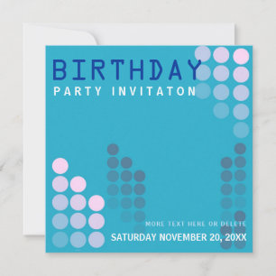 Electro House Party Birthday Invitation