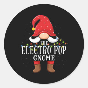 Electro Pop Gnome Family Pajama Classic Round Sticker