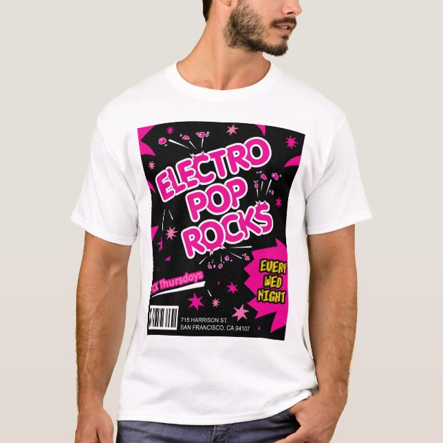 Electro Pop Rocks Candy Pink T-Shirt (Front)