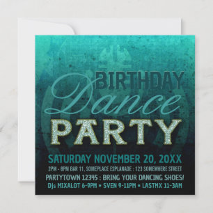 Electro Sounds Dance Party Birthday Invitation