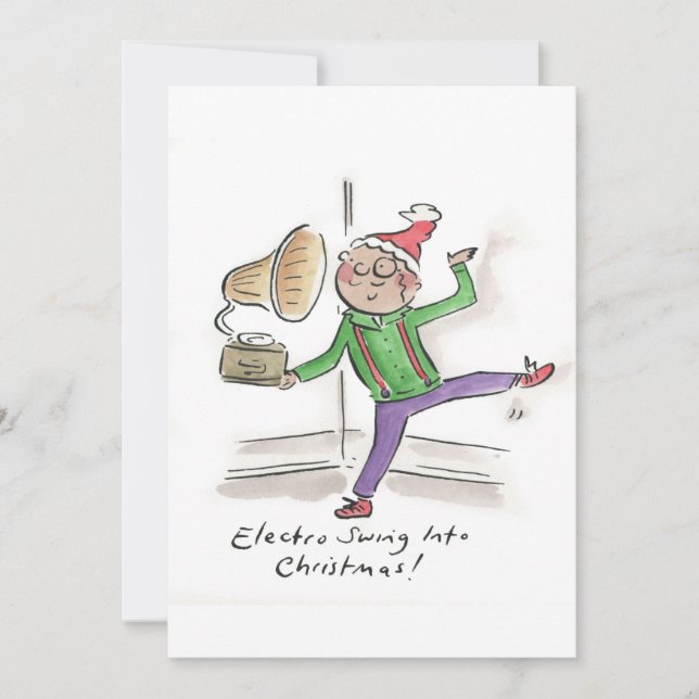 Electro Swing into Christmas Invitation (Front)