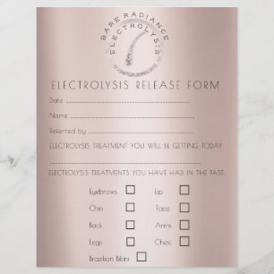 Electrolysis Depilation Liability Waiver Release Flyer