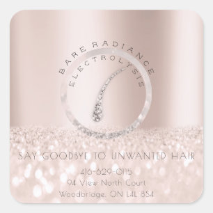 Electrolysis Hair Removal Adress Rose Gray1 Square Sticker