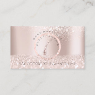 Electrolysis Hair Removal Appointment Rose Glitter Card