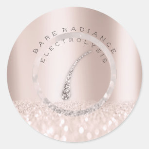 Electrolysis Hair Removal Blush Rose Logo1 Classic Round Sticker