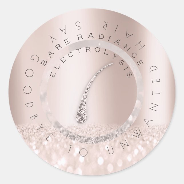 Electrolysis Hair Removal Blush Rose Logo Classic Round Sticker (Front)